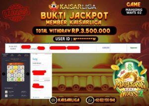 BUKTI JACKPOT SLOT KAISARLIGA RP.3.500.000.,-LUNAS