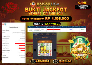 BUKTI JACKPOT SLOT KAISARLIGA RP.4.196.000.,-LUNAS
