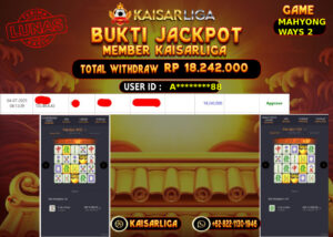 BUKTI JACKPOT SLOT KAISARLIGA RP.18.242.000.,-LUNAS