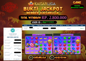 BUKTI JACKPOT SLOT KAISARLIGA RP.2.800.000,-LUNAS