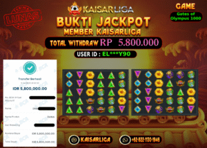 BUKTI JACKPOT SLOT KAISARLIGA RP. 5.800.000,-LUNAS