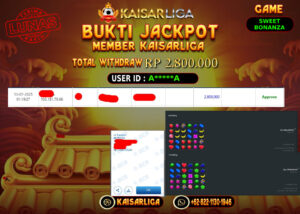 BUKTI JACKPOT SLOT KAISARLIGA RP. 2.800.000,-LUNAS
