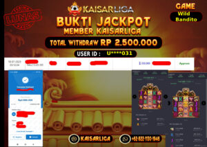 BUKTI JACKPOT SLOT KAISARLIGA RP. 2.500.000,-LUNAS