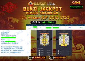 BUKTI JACKPOT SLOT KAISARLIGA RP. 850.000,-LUNAS