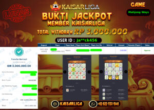 BUKTI JACKPOT SLOT KAISARLIGA RP. 3.000.000,-LUNAS