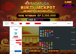 BUKTI JACKPOT SLOT KAISARLIGA RP. 2.350.000,-LUNAS