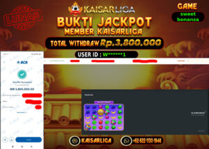 BUKTI JACKPOT SLOT KAISARLIGA RP. 3.800.000,-LUNAS