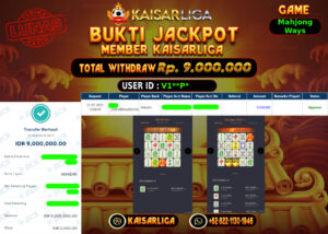 BUKTI JACKPOT SLOT KAISARLIGA RP. 9.000.000,-LUNAS