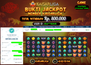 BUKTI JACKPOT SLOT KAISARLIGA RP. 800.000,-LUNAS