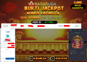 BUKTI JACKPOT SLOT KAISARLIGA RP. 1.800.000,-LUNAS