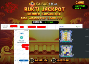 BUKTI JACKPOT SLOT KAISARLIGA RP.2.500.000,-LUNAS