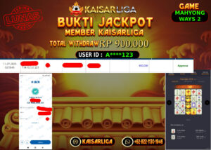 BUKTI JACKPOT SLOT KAISARLIGA RP.900.000,-LUNAS