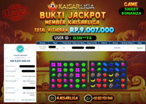 BUKTI JACKPOT SLOT KAISARLIGA RP.9.007.000,-LUNAS