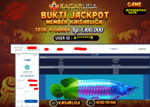BUKTI JACKPOT SLOT KAISARLIGA RP. 1.100.000,-LUNAS