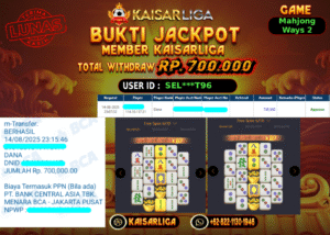 BUKTI JACKPOT SLOT KAISARLIGA RP. 700.000,-LUNAS