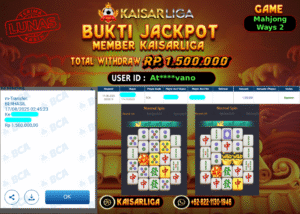 BUKTI JACKPOT SLOT KAISARLIGA RP. 1.500.000,-LUNAS