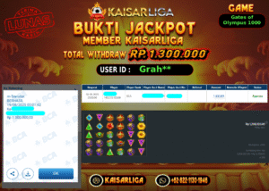 BUKTI JACKPOT SLOT KAISARLIGA RP. 1.300.000.- LUNAS
