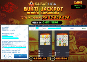 BUKTI JACKPOT SLOT KAISARLIGA RP. 10.000.000.- LUNAS