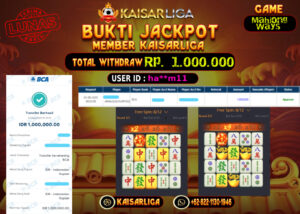 BUKTI JACKPOT SLOT KAISARLIGA RP. 1.000.000.- LUNAS