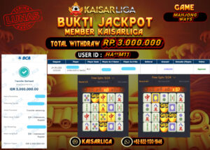 BUKTI JACKPOT SLOT KAISARLIGA RP. 3.000.000.- LUNAS