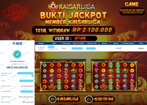 BUKTI JACKPOT SLOT KAISARLIGA RP. 2.100.000.- LUNAS