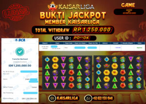 BUKTI JACKPOT SLOT KAISARLIGA RP. 1.250.000.- LUNAS