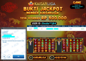 BUKTI JACKPOT SLOT KAISARLIGA RP. 500.000,-LUNAS