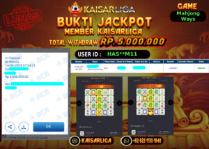 BUKTI JACKPOT SLOT KAISARLIGA RP. 5.000.000,-LUNAS