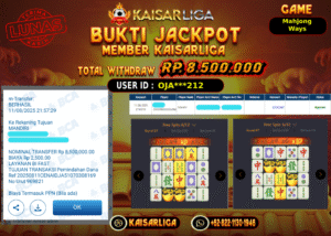 BUKTI JACKPOT SLOT KAISARLIGA RP. 8.500.000,-LUNAS