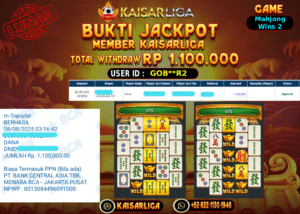 BUKTI JACKPOT SLOT KAISARLIGA RP. 1.100.000,-LUNAS