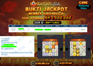 BUKTI JACKPOT SLOT KAISARLIGA RP. 1.500.000,-LUNAS