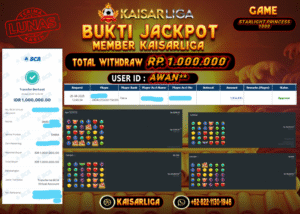 BUKTI JACKPOT SLOT KAISARLIGA RP. 1.000.000.- LUNAS