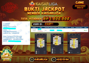 BUKTI JACKPOT SLOT KAISARLIGA NEW MEMBER RP. 1.000.000,-LUNAS