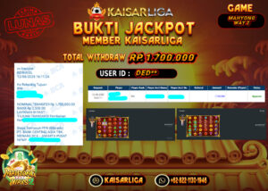 BUKTI JACKPOT SLOT KAISARLIGA RP. 1.700.000,-LUNAS