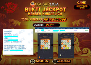 BUKTI JACKPOT SLOT KAISARLIGA RP. 1.000.000,-LUNAS