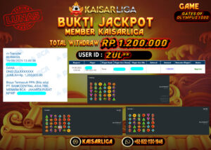 BUKTI JACKPOT SLOT KAISARLIGA RP.1 200.000.- LUNAS