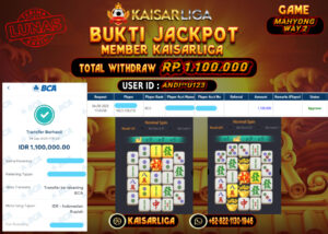 BUKTI JACKPOT SLOT KAISARLIGA RP. 1.100.000.- LUNAS
