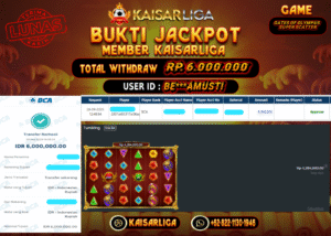BUKTI JACKPOT SLOT KAISARLIGA RP. 6.000.000.- LUNAS