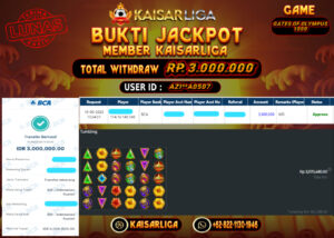 BUKTI JACKPOT SLOT KAISARLIGA RP. 3.000.000.- LUNAS