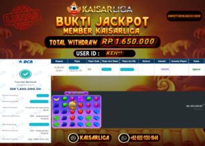 BUKTI JACKPOT SLOT KAISARLIGA RP. RP. 1.650.000.- LUNAS