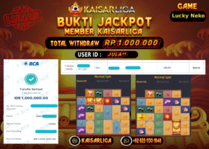 BUKTI JACKPOT SLOT KAISARLIGA RP. RP. 1.000.000.- LUNAS