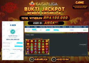 BUKTI JACKPOT SLOT KAISARLIGA RP. 4.100.000.- LUNAS