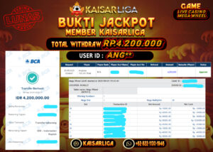 BUKTI JACKPOT SLOT KAISARLIGA RP. 4.200.000.- LUNAS