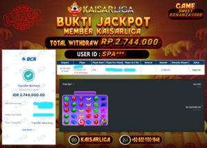 BUKTI JACKPOT SLOT KAISARLIGA RP. 2.744.000.- LUNAS
