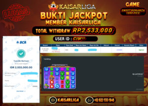 BUKTI JACKPOT SLOT KAISARLIGA RP. 2.533.000.- LUNAS