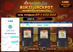 BUKTI JACKPOT SLOT KAISARLIGA RP. 1.650.000.- LUNAS