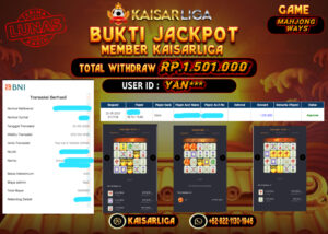BUKTI JACKPOT SLOT KAISARLIGA RP. 1.501.000.- LUNAS