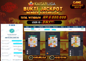 BUKTI JACKPOT SLOT KAISARLIGA RP. 9.000.000.- LUNAS