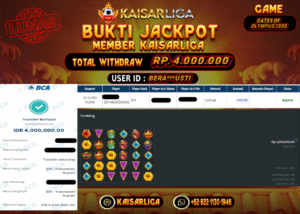 BUKTI JACKPOT SLOT KAISARLIGA RP. 4.000.000.- LUNAS