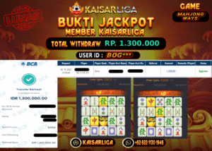 BUKTI JACKPOT SLOT KAISARLIGA RP. 1.300.000.- LUNAS